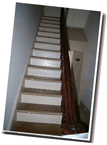 Stairway to fourth floor of Reddick Mansion