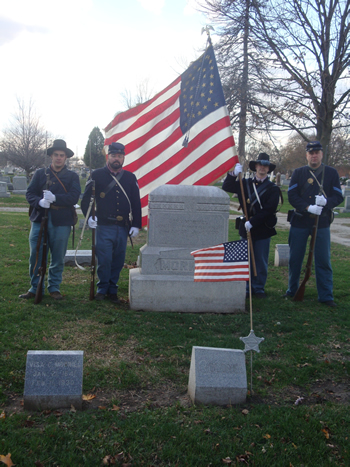 Re-enactors at memorial site